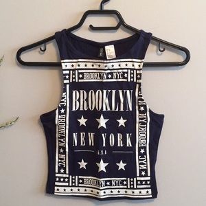 (4 for $20) H&M Brooklyn NYC Crop Top